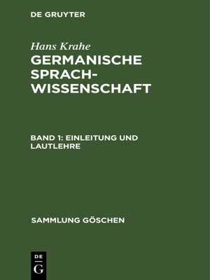 cover image of Einleitung und Lautlehre
